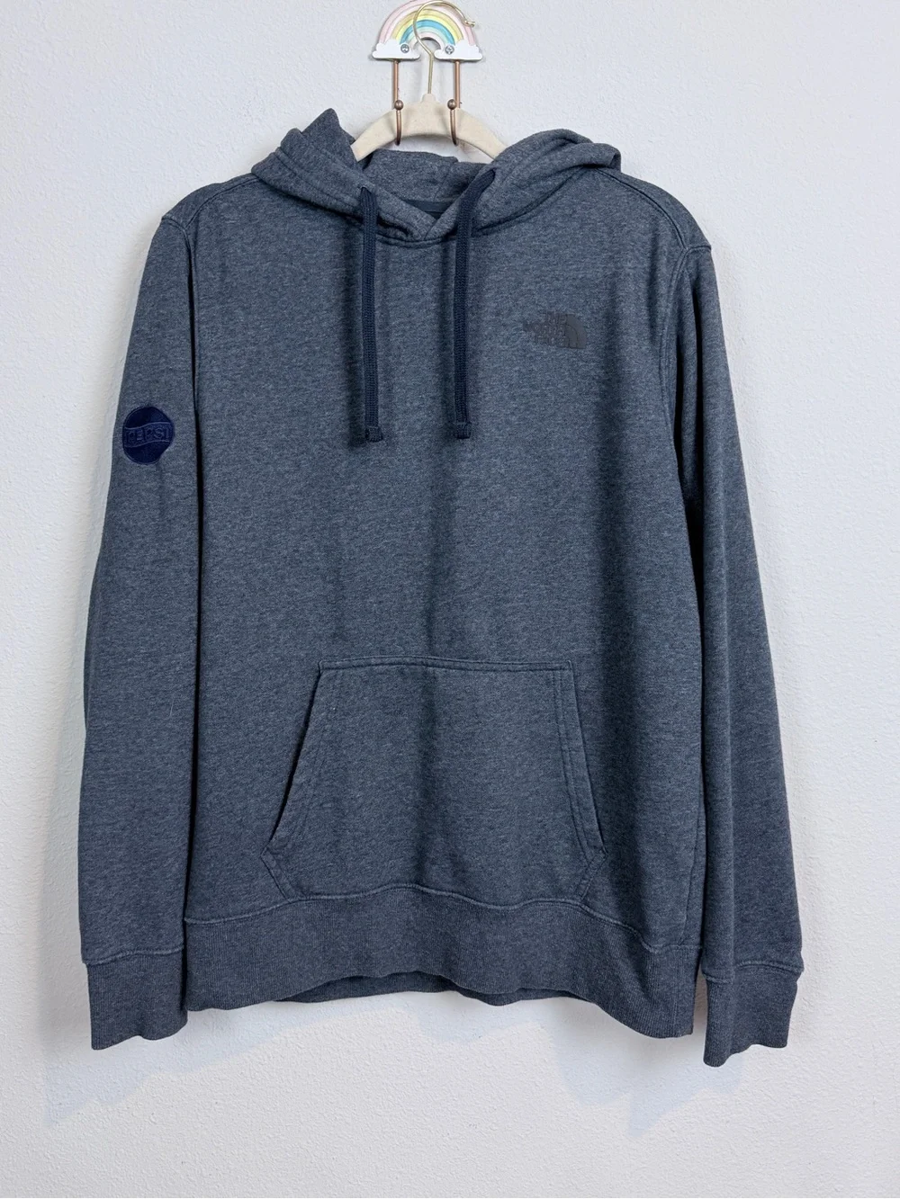 The North Face Pepsi Navy Heather Pullover Hoodie M